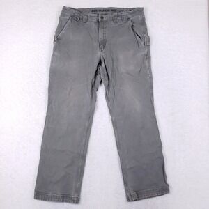 Duluth Trading Co Burly Flex Fire Hose Gray Relaxed Fit Carpenter Pants 38x32